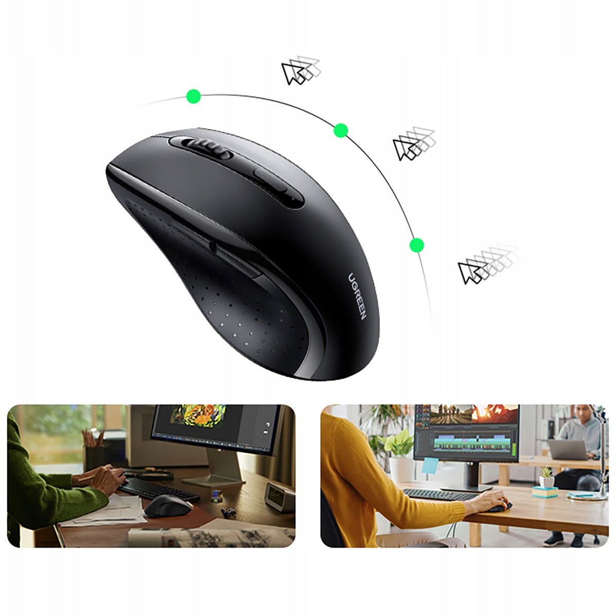 WIRELESS MOUSE ERGONOMIC VERTICAL OPTICAL FOR COMPUTER BLACK