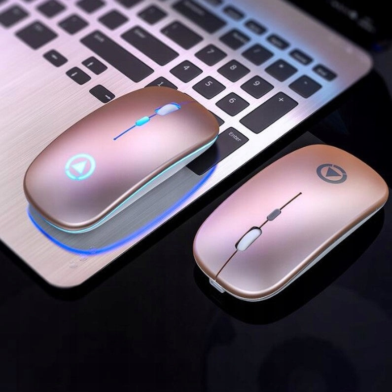 WIRELESS MOUSE FLAT QUIET BACKLIGHT LED RGB MOUSE PINK Packaging status original