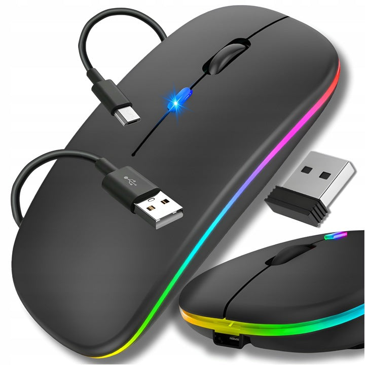 WIRELESS MOUSE FOR COMPUTER LAPTOP BACKLIT RGB QUIET BATTERY Manufacturer code 184476614
