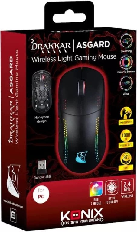 WIRELESS MOUSE KONIX DRAKKAR ASGARD FOR GAMING ON PC