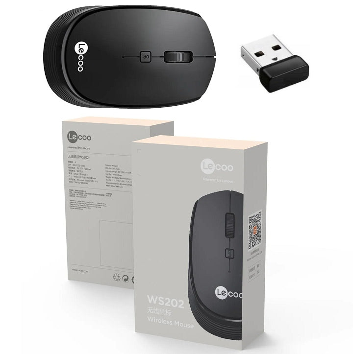 WIRELESS MOUSE LENOVO LECOO WS202 ULTRA LIGHT USB LECOO M202 + BATTERY