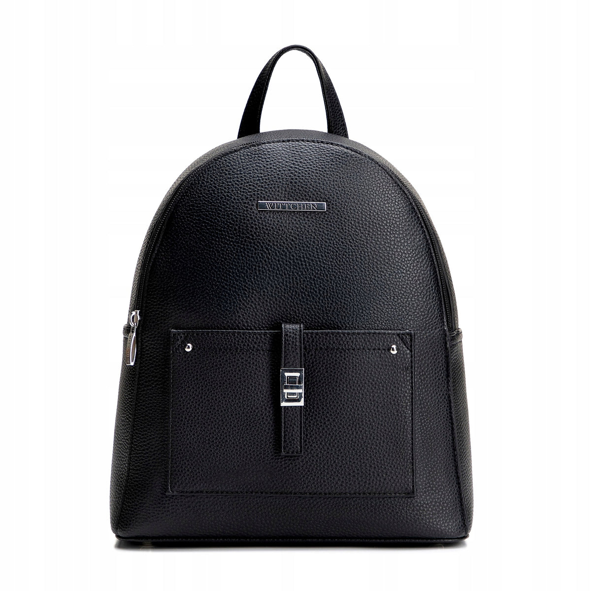 WITTCHEN imitation leather backpack with front pocket black - silver