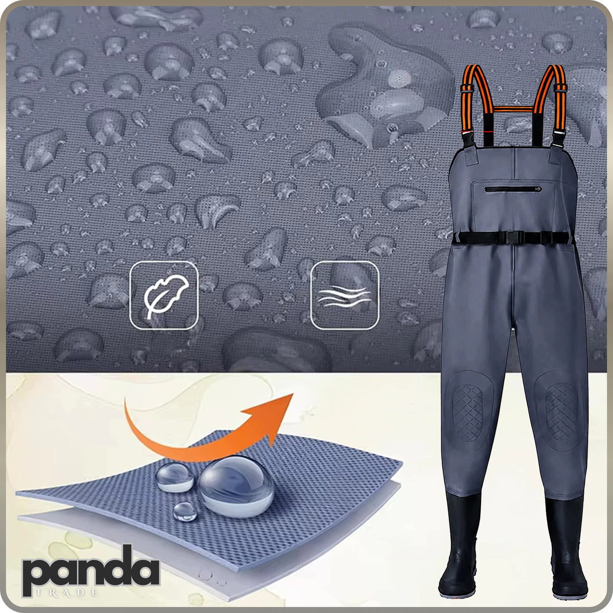WODERY FISHING PANTS RUBBER WATERPROOF 44 r. Packaging status original