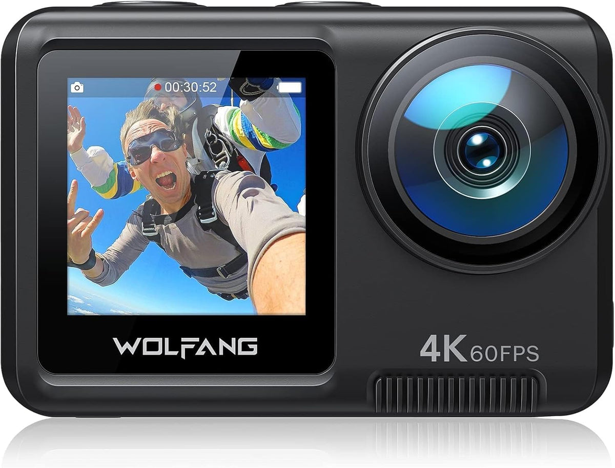 WOLFANG GA420 Action Camera 4K 60FPS 20MP EIS 40M Dual Screen Microphone