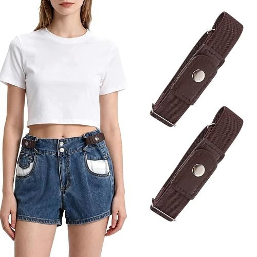 WOMEN'S ELASTIC STRAP WITHOUT BUCKLE INVISIBLE FOR TROUSERS 2 PCS FOR HOME Brand no brand