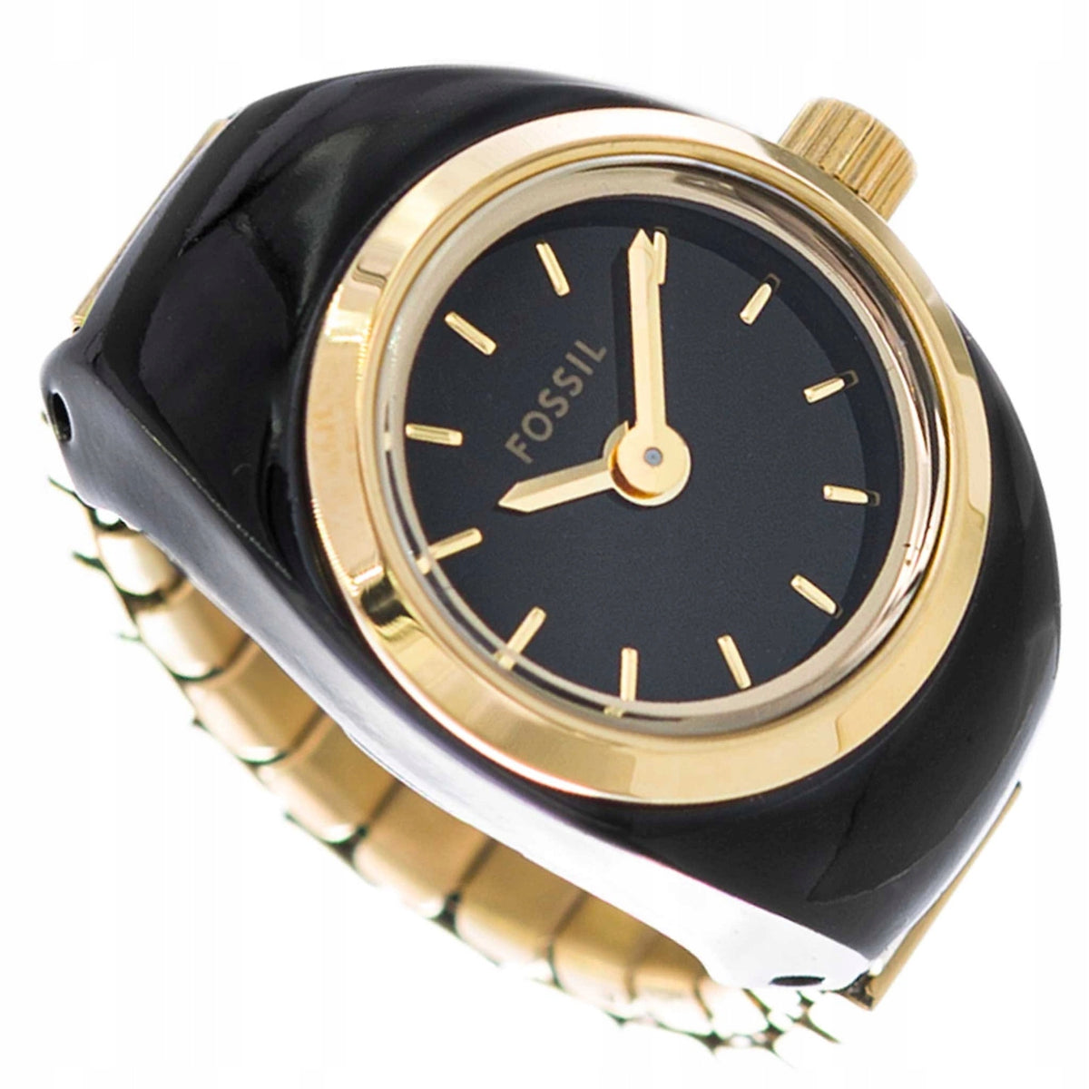 WOMEN'S WATCH FOSSIL ES5413 WATCH RING ELEGANT BLACK AND GOLD