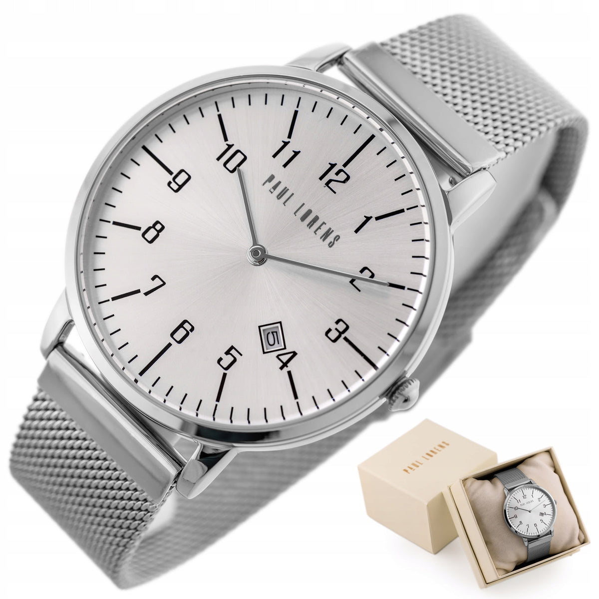 WOMEN'S WATCH PAUL LORENS RENNA +ENGRAVING GIFT SET digitS readable