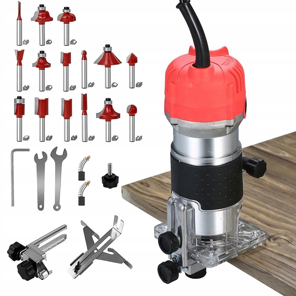 WOOD TRIMMER MILLING MACHINE ELECTRIC MANUAL BASE GUIDES 800W