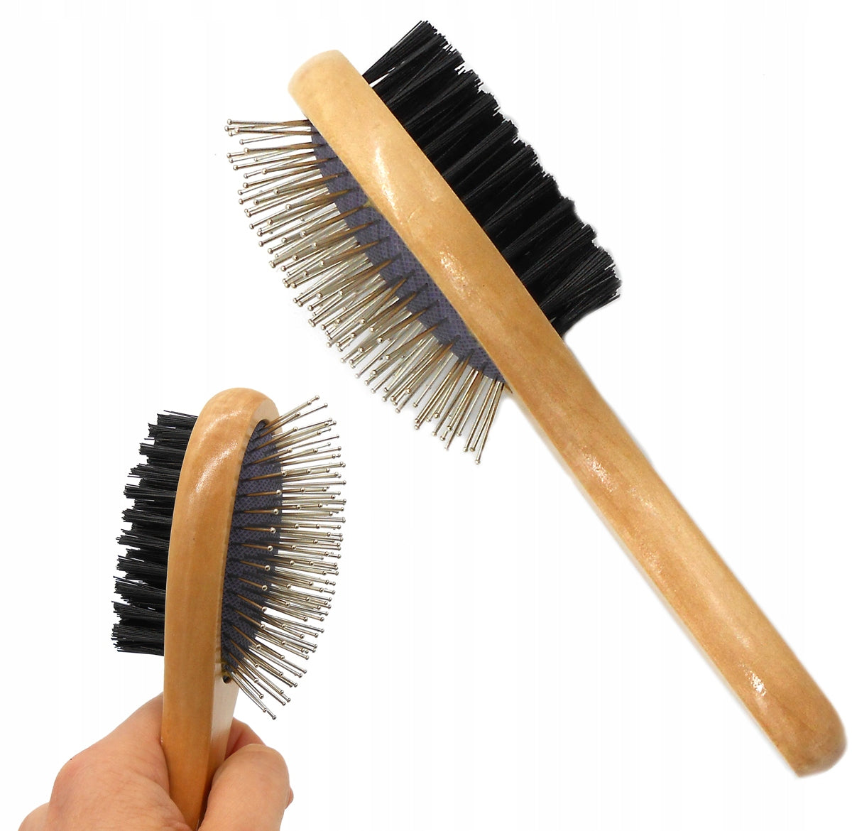 WOODEN BRUSH DOUBLE-SIDED COMBING HAIR S