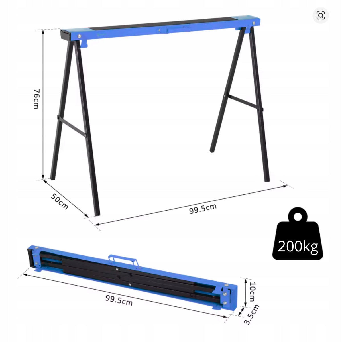 WORK GOAT FOLDING STANDS GOATS SET OF 2PCS - MAX 200KG Manufacturer code BAVARIA-TOOLS