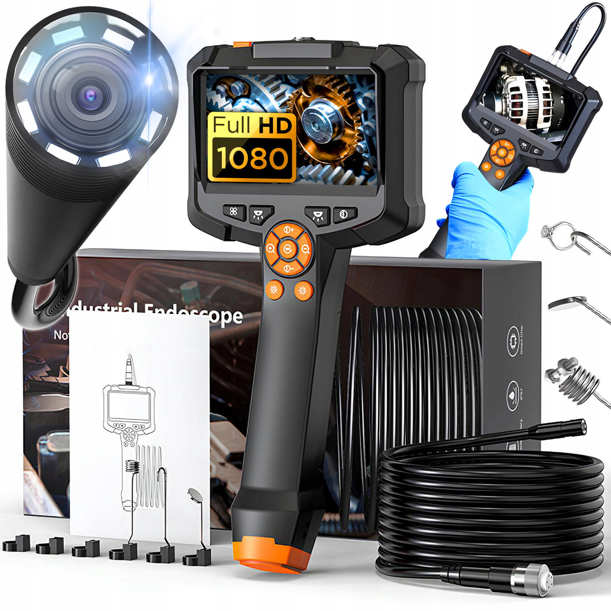 WORKSHOP INSPECTION CAMERA ENDOSCOPE 5M 8,5mm HD LCD for LED MOTOR PIPES