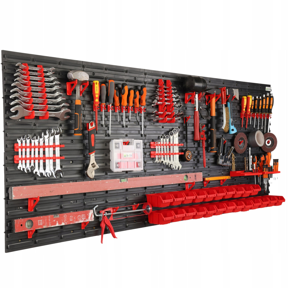 WORKSHOP TOOL BOARD WALL 200x80CM 23 CUVETTES GARAGE HANDLES