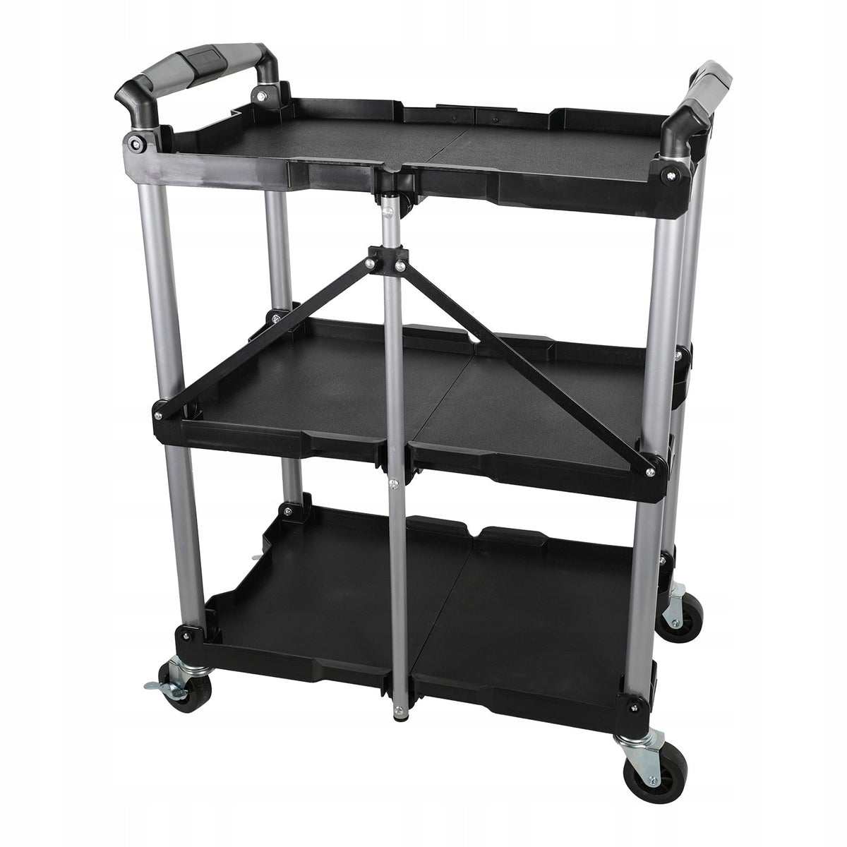 WORKSHOP TROLLEY 3 LEVELS PLASTIC TOOL SERVICE CABINET 3 SHELVES