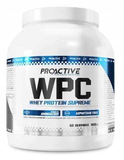 WPC whey protein supplement Proactive Whey 1800g CHOCOLATE Expiration date not specified