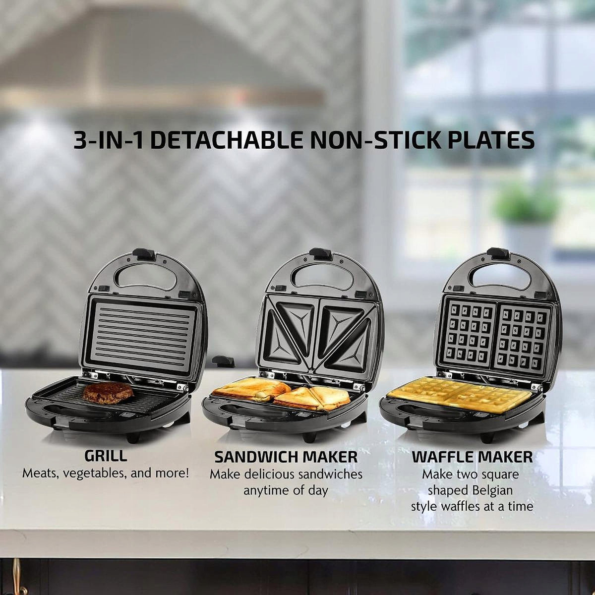Waffle Maker Electric Sandwich Maker Household Compact Even Cooking Style B Packaging status original