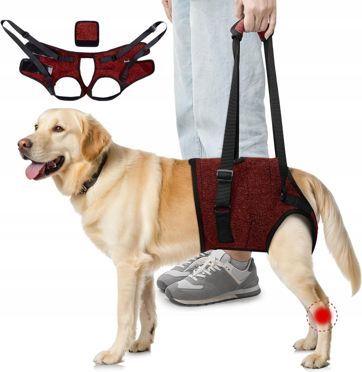 Walking harness with handle grey L