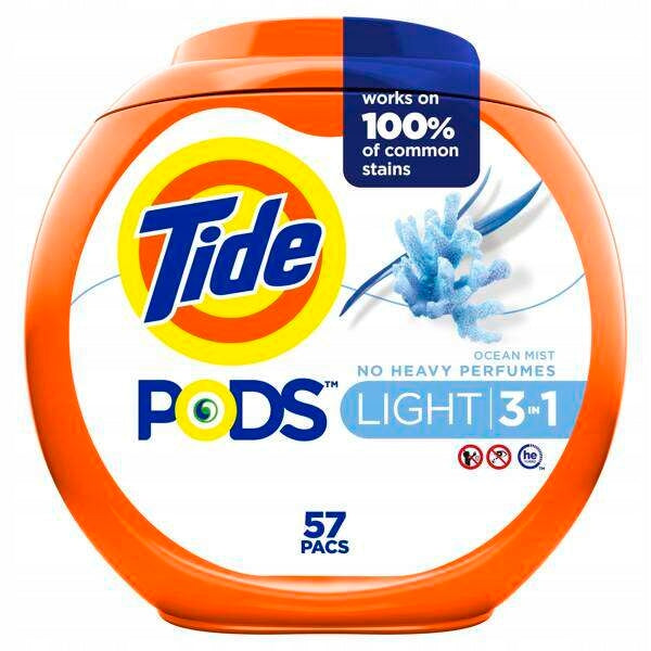 Washing Capsules Fabric Universal 57 pcs Tide Light Ocean