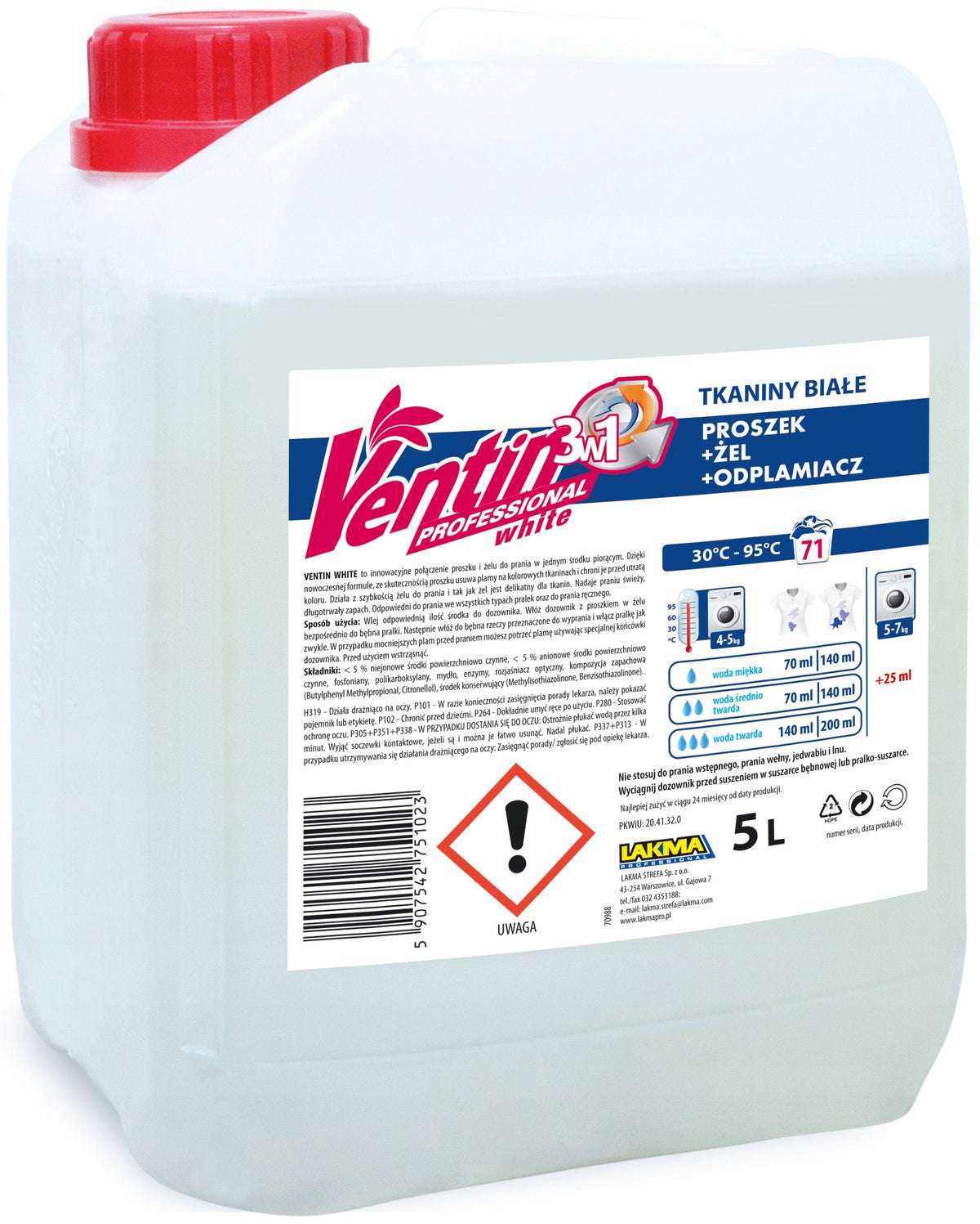Washing liquid white Ventin 5 l