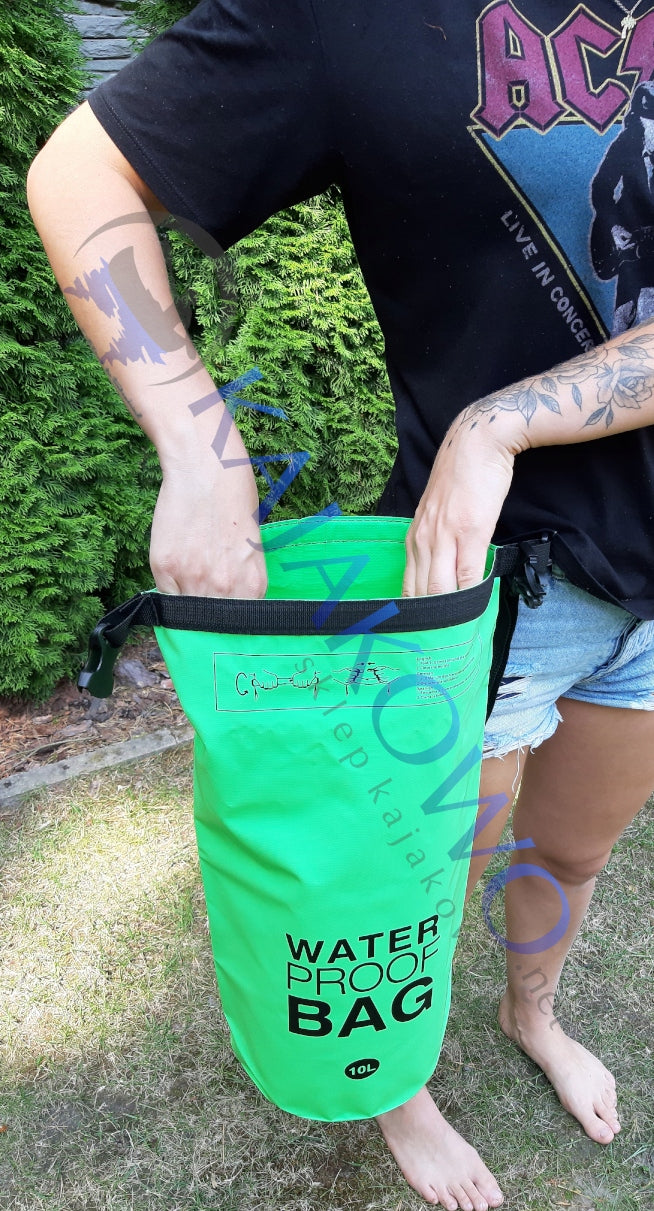 Waterproof Bag 10L Backpack Strong PVC 500 Kayak Color green