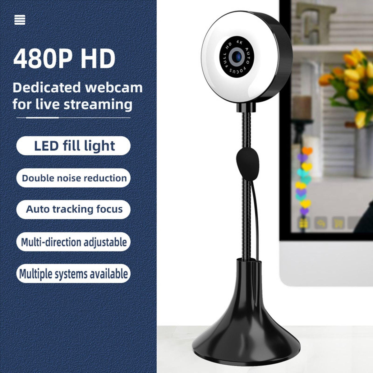 Webcam 4K Stable 4K Lens Group AK Clear Light Correction Multi 480p Packaging status original