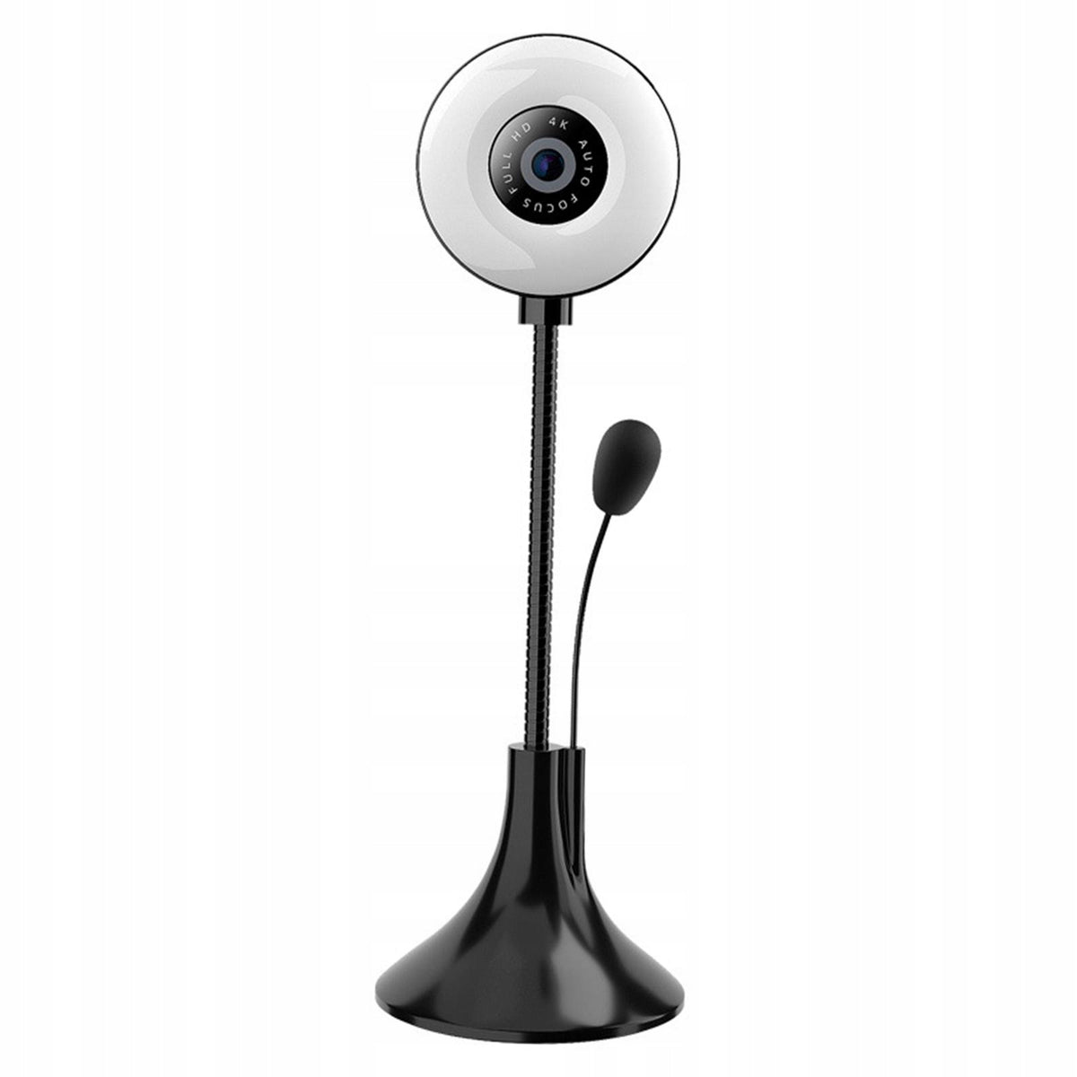 Webcam 4K Wide Field of View AutoFocus LED Fill Light Rotatable 4K 720p