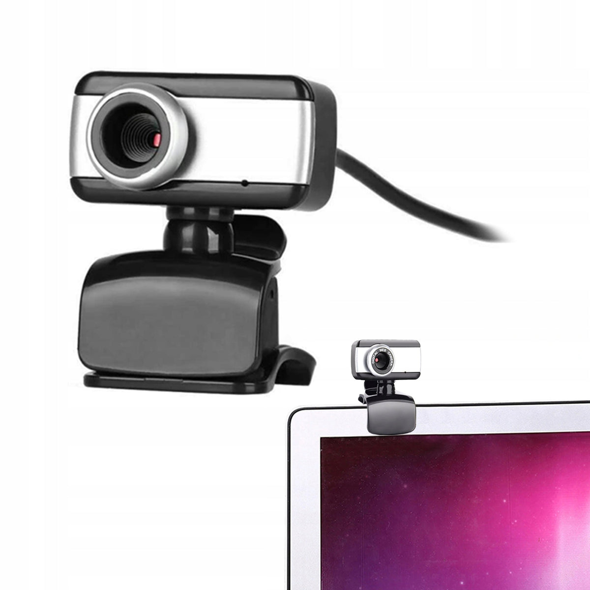 Webcam microphone for video work lessons PC laptop 8808 with handle
