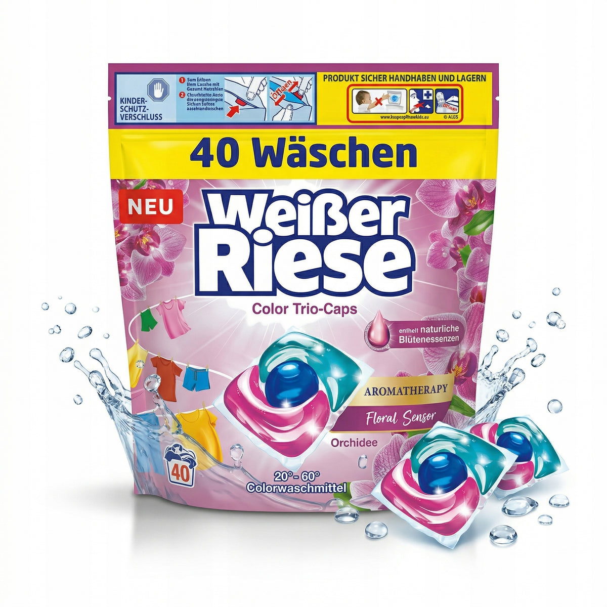 Weisser Riese Color Trio-Caps Aromatherapy – Orchid and Oils (40 washes)
