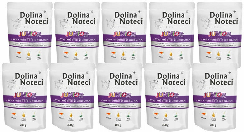 Wet Dog Food DOLINA NOTECI PREMIUM Rabbit Liver JUNIOR 10x300g