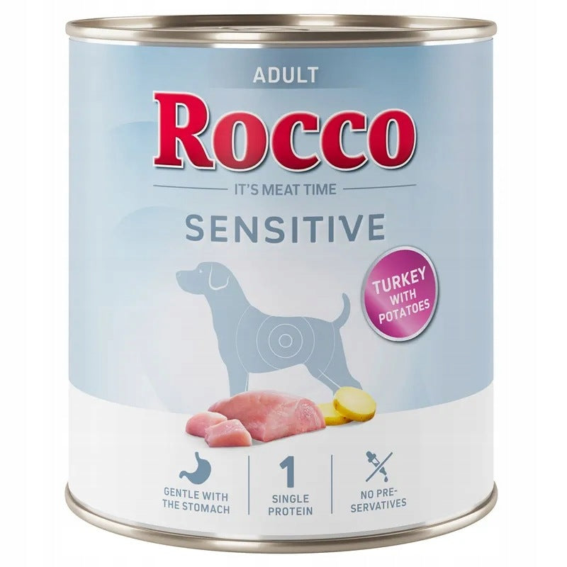 Wet food Rocco Sensitive 800g Turkey and potatoes