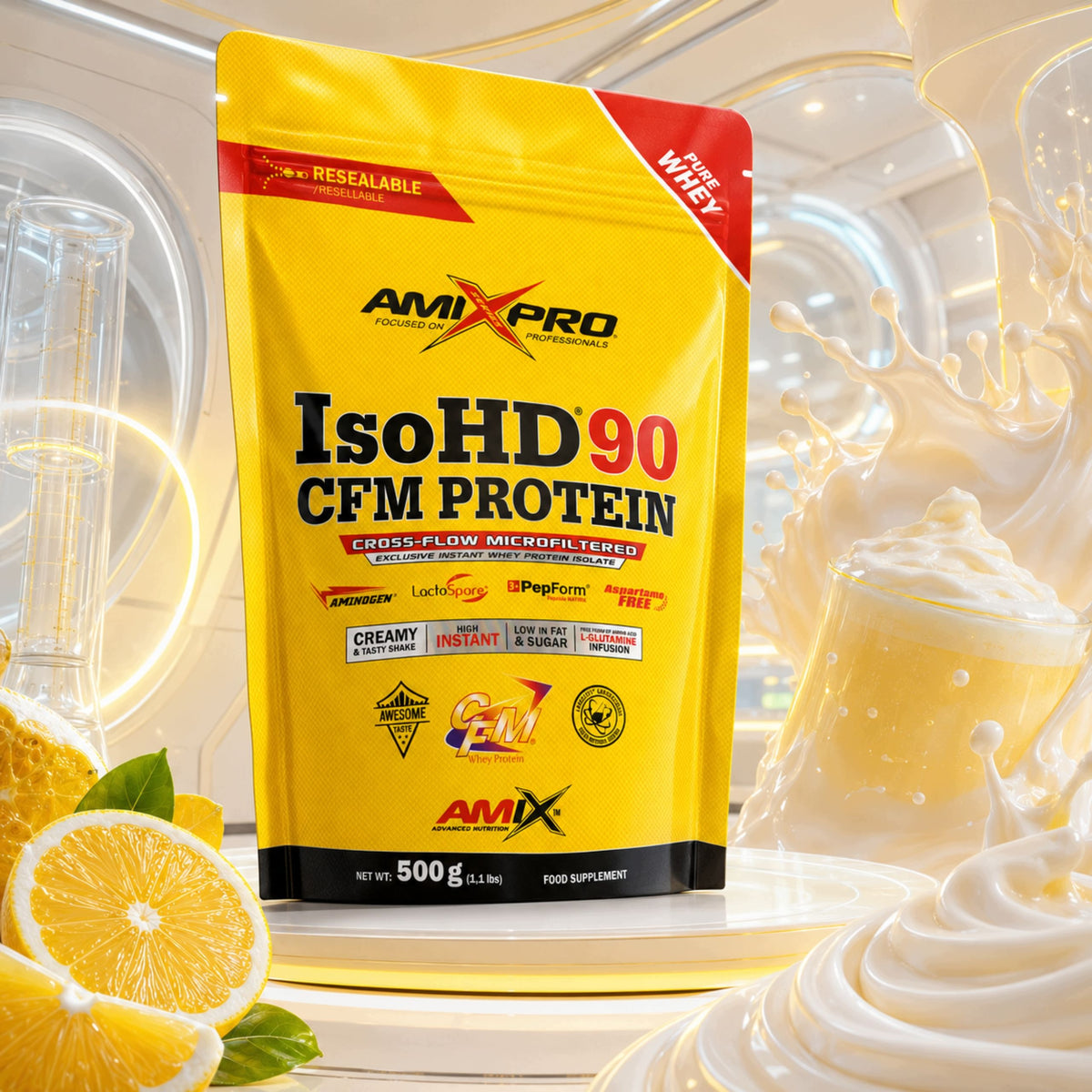 Whey Protein Isolate WPI without Sugar Protein Conditioner for Reduction 500g Packaging status original