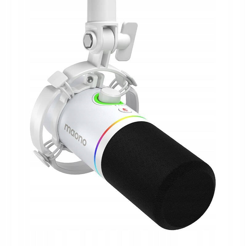 White Dynamic Computer Microphone Maono PD200X USB XLR Backlight Packaging status original