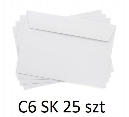 White Paper Envelopes C6 25pcs SK