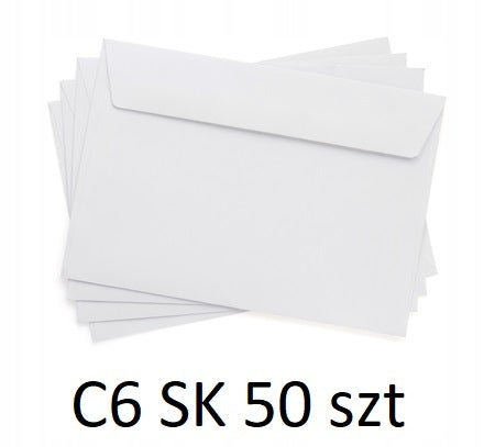 White Paper Envelopes C6 50pcs SK