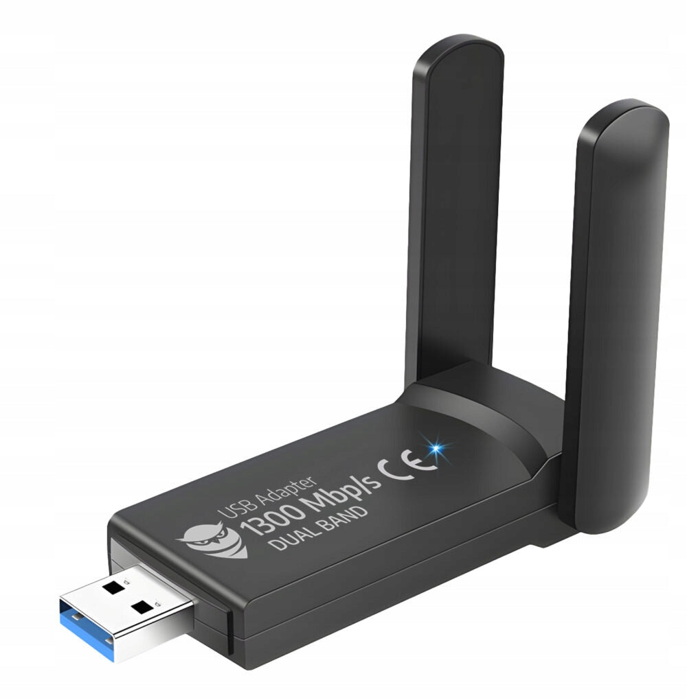 WiFi Adapter Network Card External USB 1300 Mbps Dual Antennas
