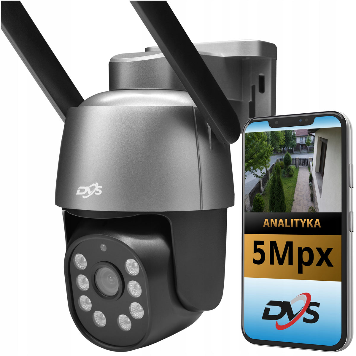 WiFi IP Camera Outdoor Rotating Grey Wireless 5Mpx Monitoring DVS