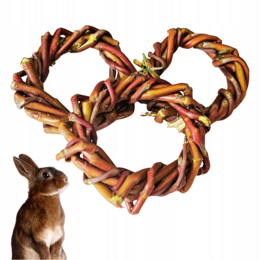 Willow rabbit wheel natural teether, toy 3 pcs. fresh