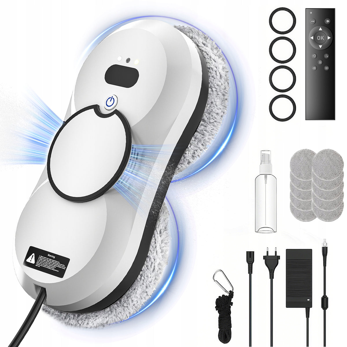 Window Cleaning Robot with 5600 Pa Suction Force and Automatic Spraying