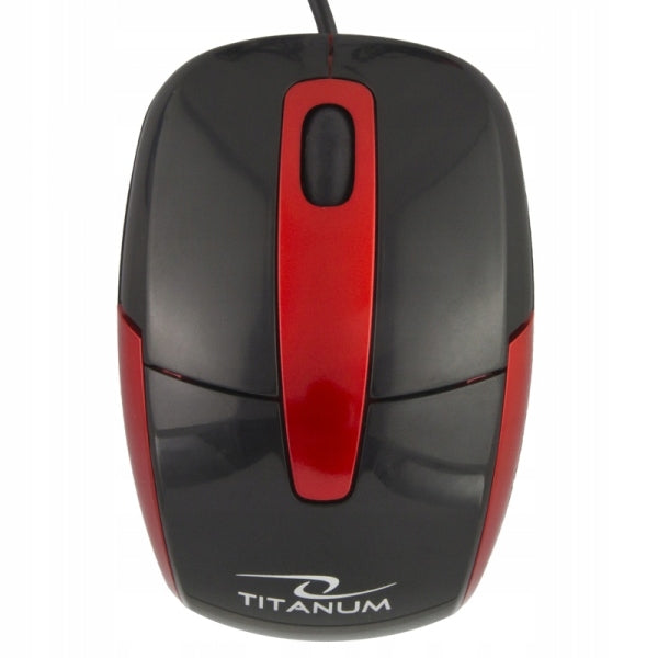 Wired mouse 3D optical USB black and red