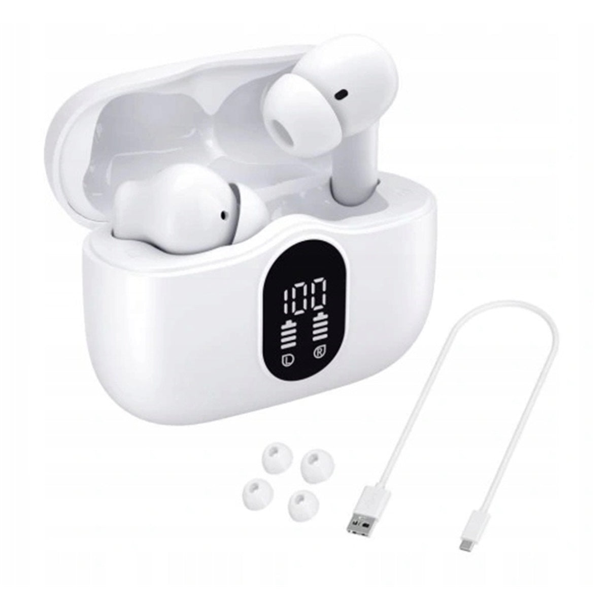 Wireless Bluetooth Earbuds with White LED Packaging status original