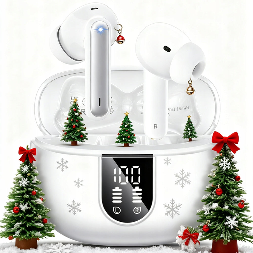 Wireless Bluetooth Earbuds with White LED