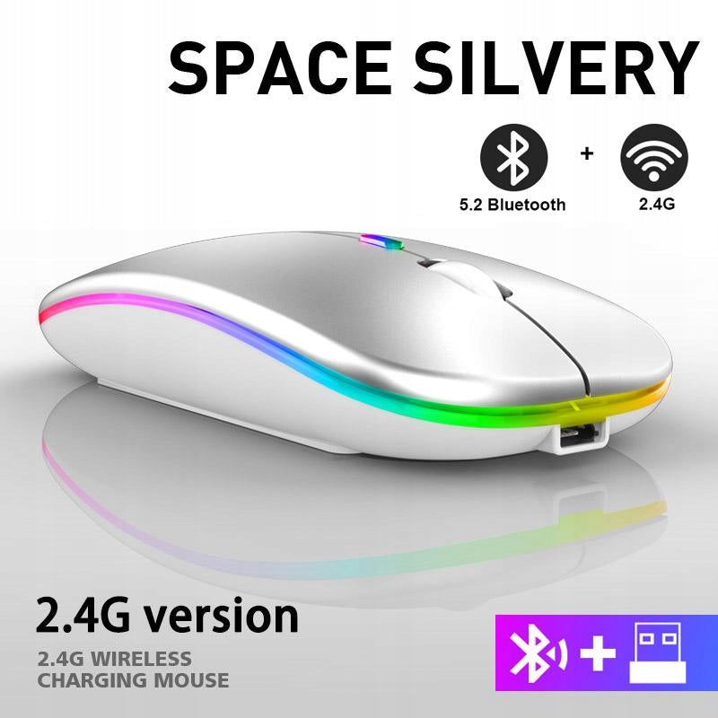 Wireless Bluetooth Mouse 2.4GHz Backlit 1600dpi Space Silvery Manufacturer code Space Silvery