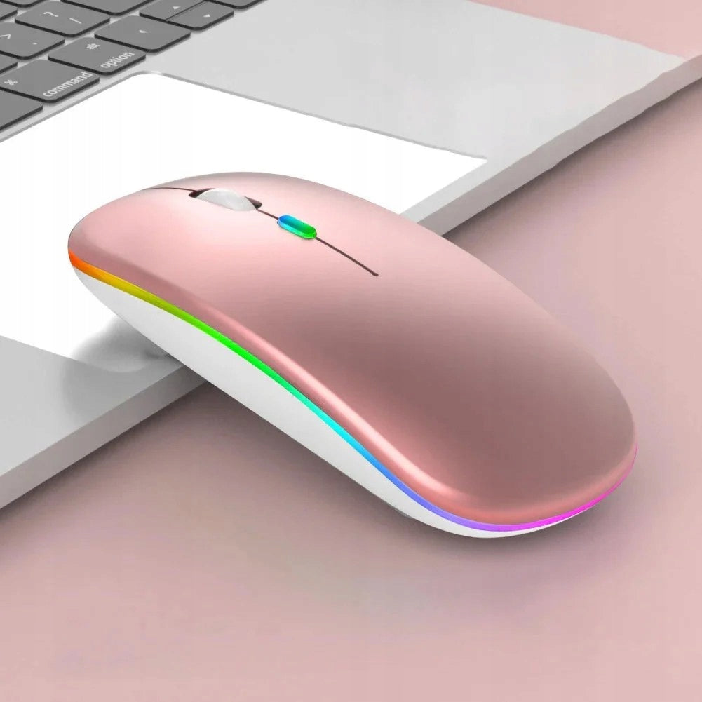 Wireless Bluetooth Mouse 2.4GHz Backlit USB 1600dpi Rose Gold