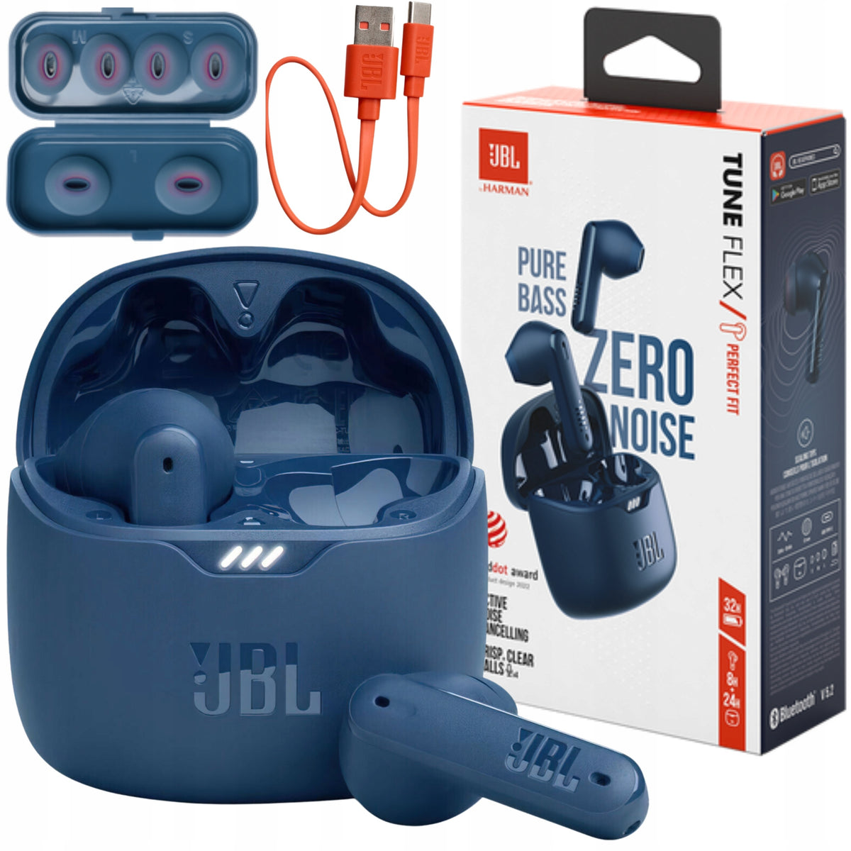 Wireless Earbuds JBL TUNE FLEX ANC Bluetooth 5.2 Blue