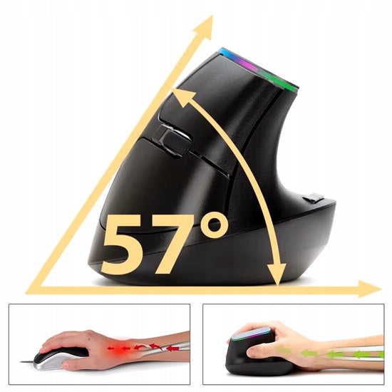 Wireless Ergonomic Mouse White LED RGB Gaming Computer Mouse Manufacturer code DX_M618C_W