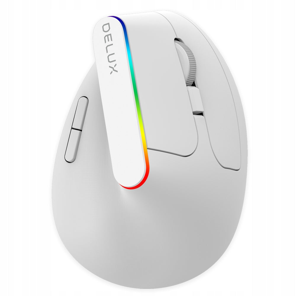 Wireless Ergonomic Mouse White LED RGB Gaming Computer Mouse