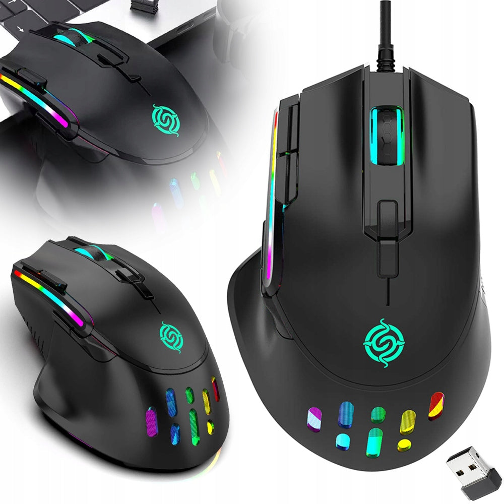 Wireless Gaming Mouse, RGB Black, USB