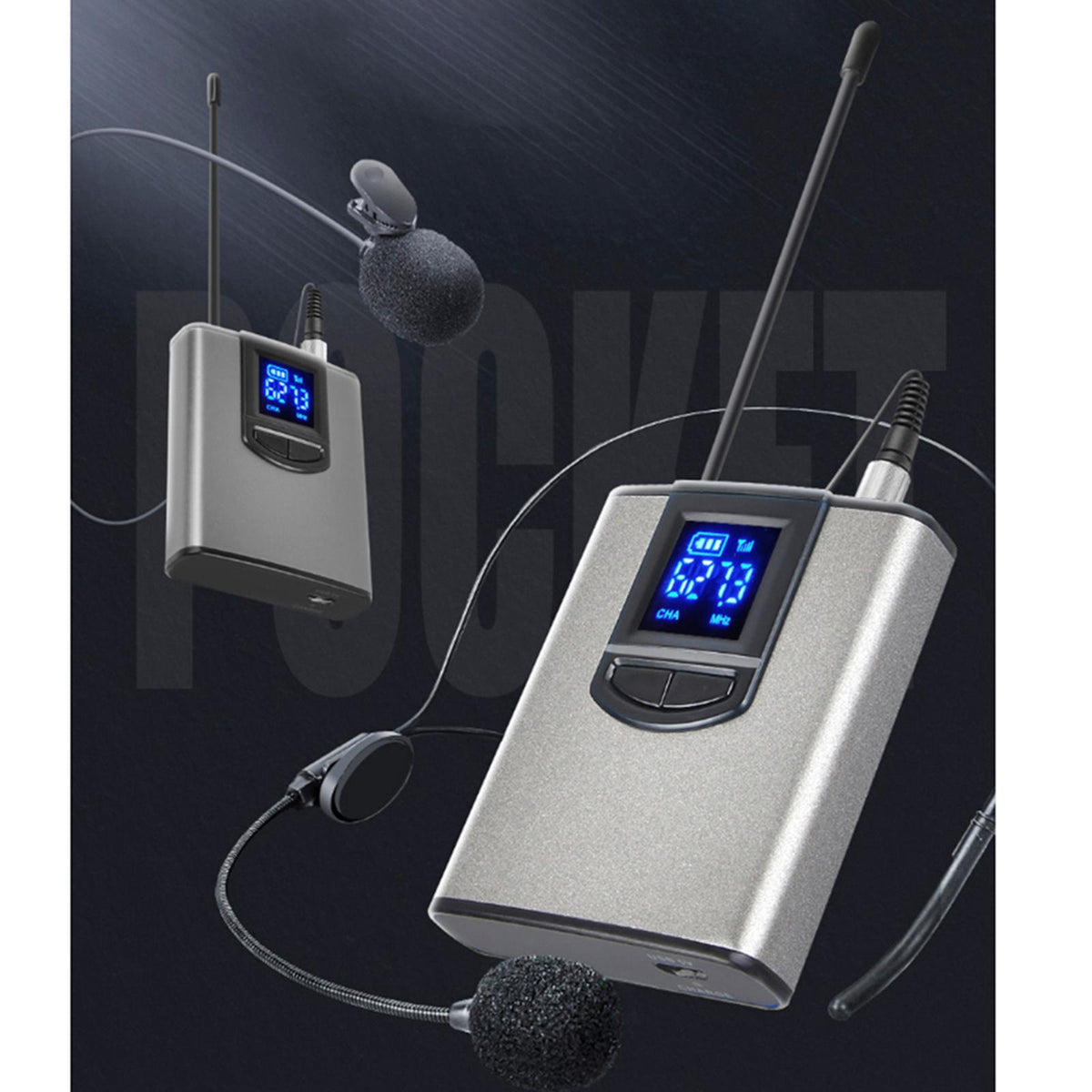 Wireless Headphone Lavalier Microphone Rechargeable Microphone for
