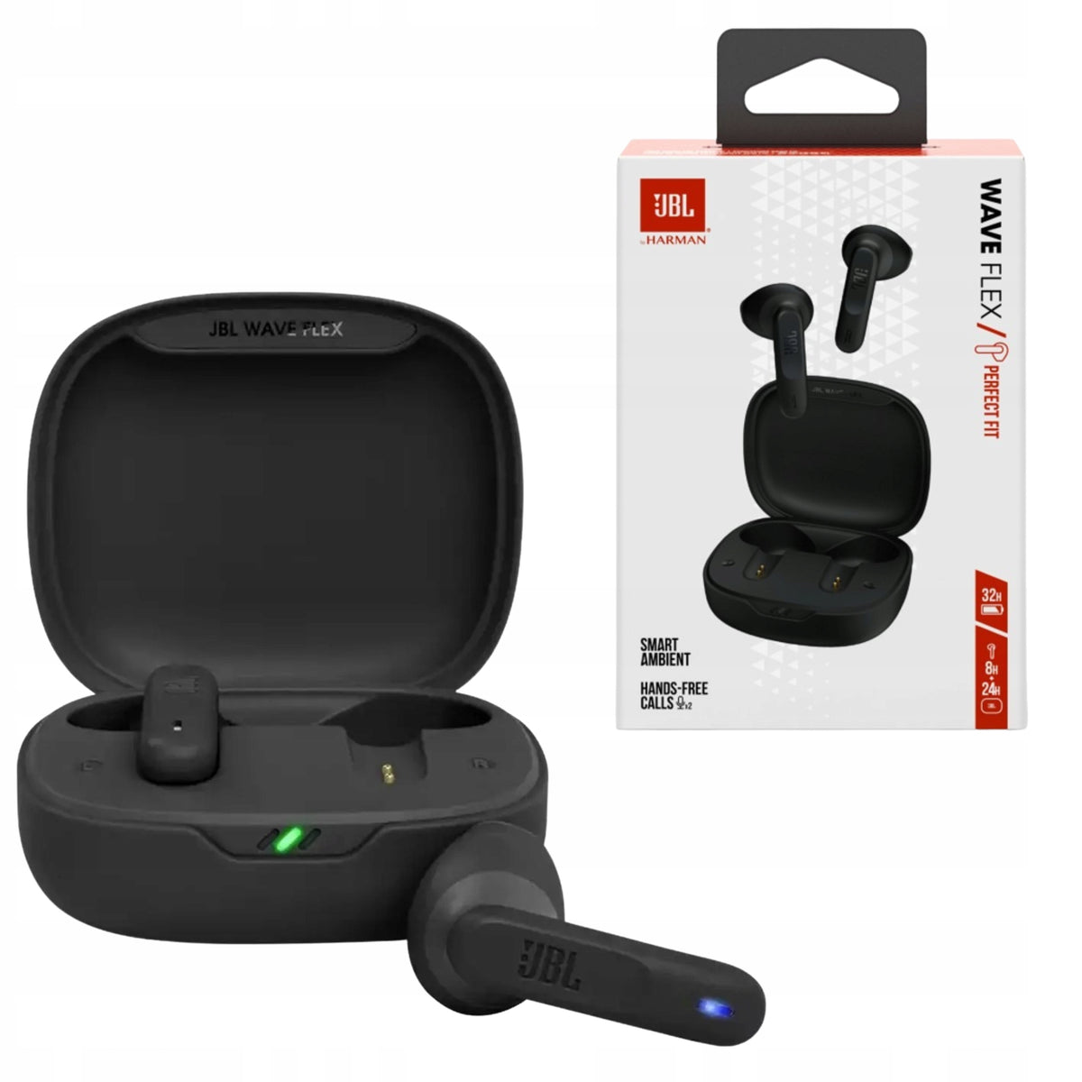 Wireless Headphones JBL Wave Flex TWS In-Ear Bluetooth Black