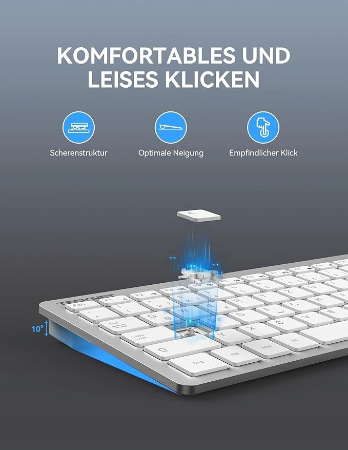 Wireless Keyboard TECKNET Slim USB QWERTZ 2.4G Packaging status original