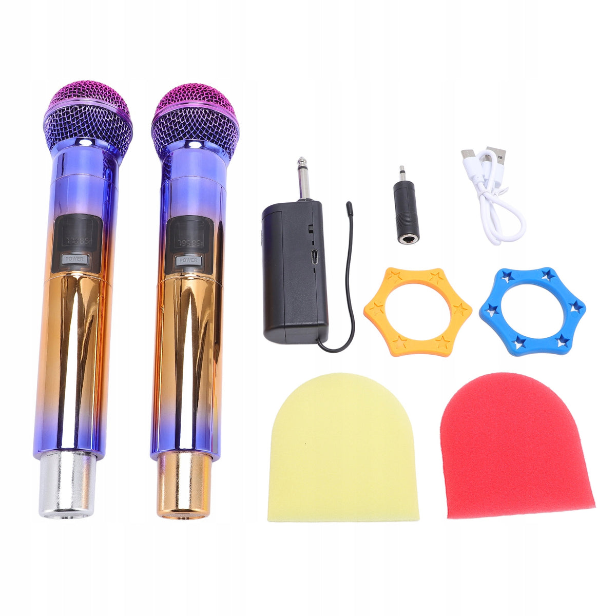 Wireless Microphone System 2 with Dual Receiver 2,4G CD